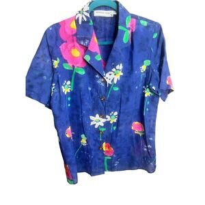 Vintage 80s 90s Howard Wolf USA Blue Shorts Sz 14 Shirt 12 Set Summer Vacation